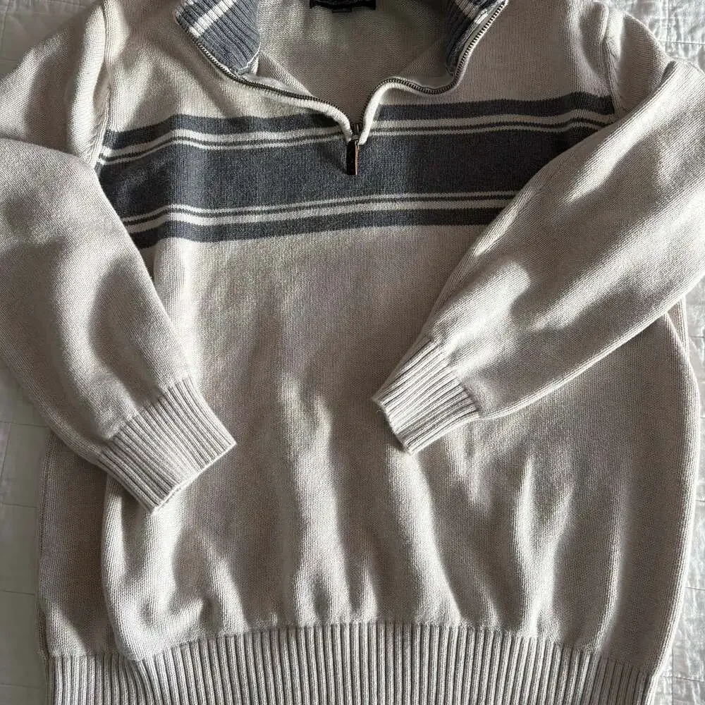 Eddie Bauer Men's 1/4 Zip Cotton Knit Pullover Sweater